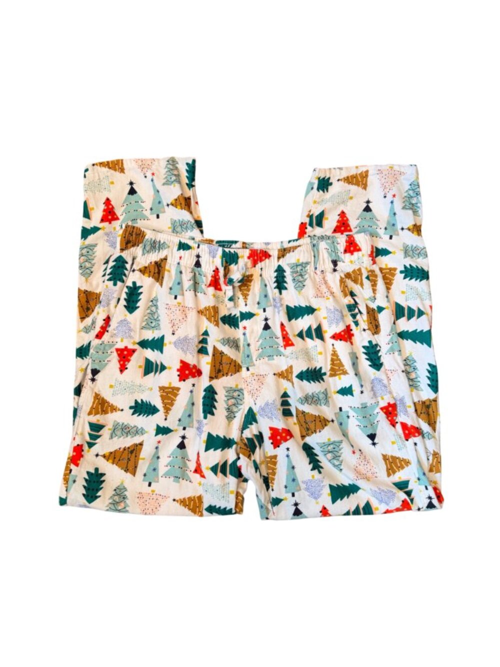 Old Navy Christmas Tree Pajama Pants Festive Holiday Lounge Wear Size L 100% Cot - Picture 6 of 8